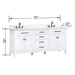 Madison 72 Single Vanity White in Cala White Engineered StoneDimension