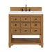 Malibu 36 Inch Single Vanity Amber Birch With White Zeus Top