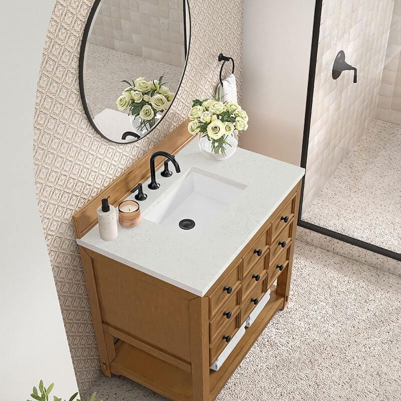Malibu 36" Single Vanity Amber Birch With Lime Delight Top