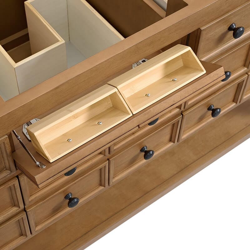 Malibu 60 Single Vanity Amber Birch Bamboo Drawer Organizer