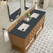 Malibu 72" Double Vanity Amber Birch With Charcoal Soapstone Top