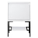 Mantova 23.6 Inch Single Vanity in Glossy White With Matte Black Base With Cabinet Only