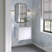 Mantova 23.6" Single Vanity in Glossy White Without Base Cabinet Only With Glossy White Composite Stone Top Corner View