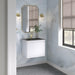 Mantova 23.6" Single Vanity in Glossy White Without Base With Charcoal Black Composite Stone Top Corner View