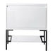 Mantova 31.5 Inch Single Vanity in Glossy White With Matte Black Base Cabinet Only