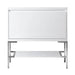Mantova 35.4 Inch Single Vanity in Glossy White With Brushed Nickel Base Cabinet Only