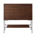 Mantova 35.4 Inch Single Vanity in Mid Century Walnut With Brushed Nickel Base Cabinet Only