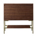 Mantova 35.4" Single Vanity in Mid Century Walnut With Champagne Brass Base Cabinet Only