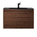 Mantova 35.4" Single Vanity in Mid Century Walnut Without Base With Charcoal Black Composite Stone Top