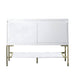 mantova 47.3" single vanity in glossy white with champagne brass base cabinet only