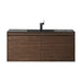Mantova 47.3" Single Vanity in Mid Century Walnut Without Base With Charcoal Black Composite Stone Top