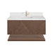 Marcello 48 Inch Single Vanity Chestnut Single Hole Faucet White Zeus Silestone Top & Backsplash