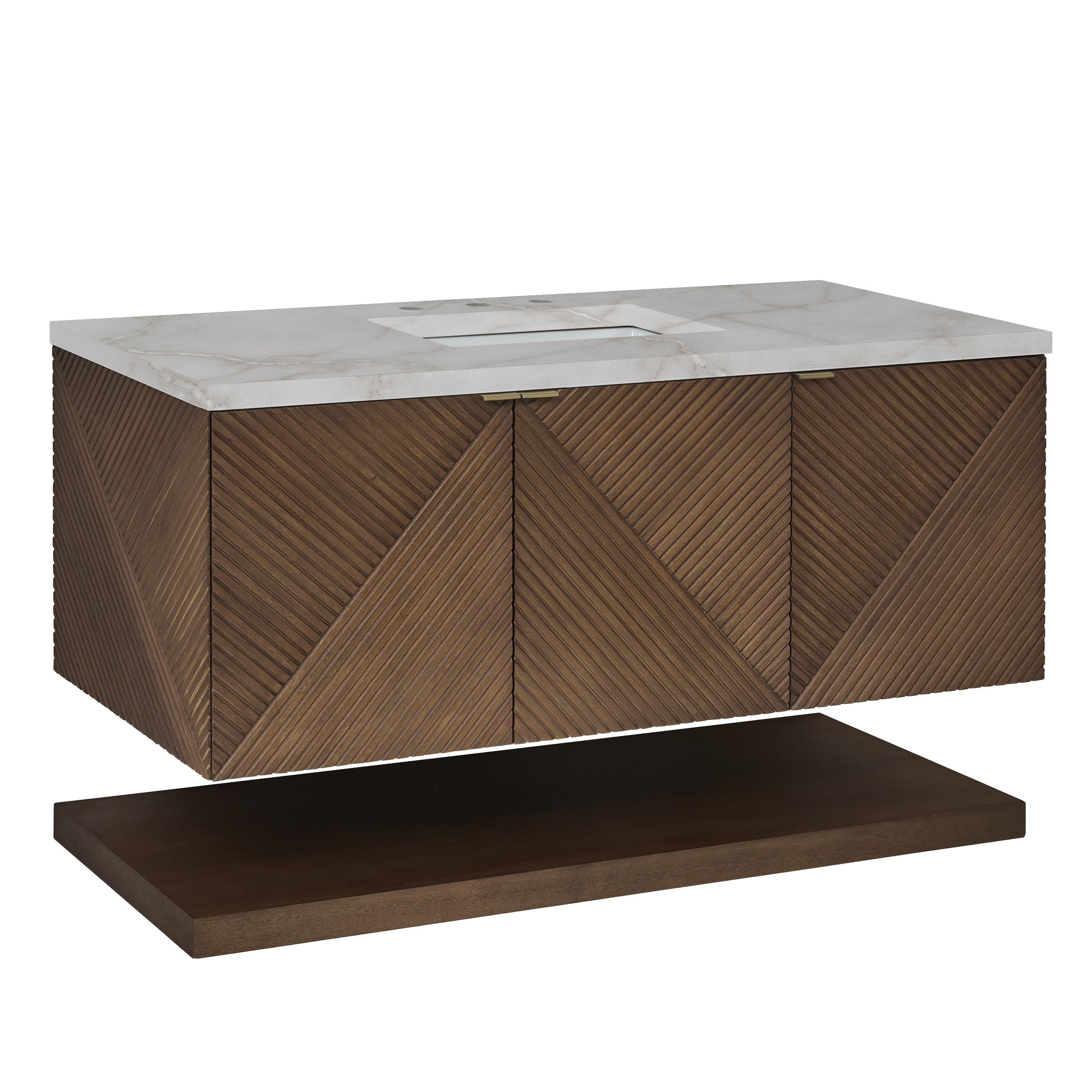 Marcello 48" Single Vanity Chestnut Victorian Silver Silestone Top
