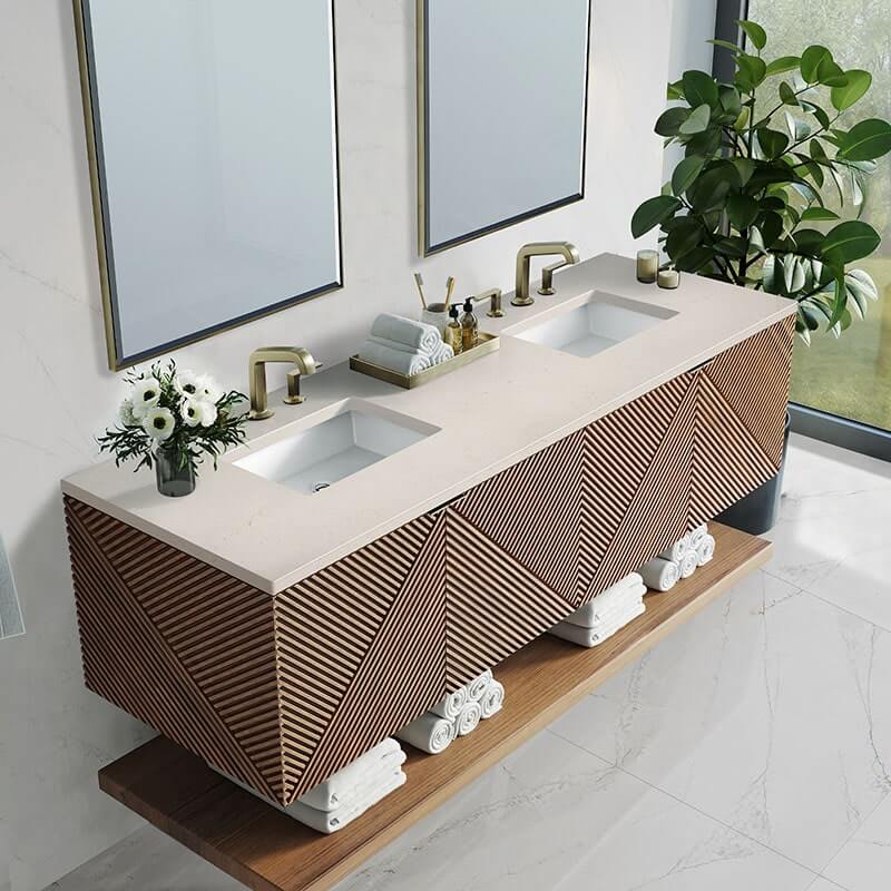 Marcello 72 Inch Single Vanity Chestnut Eternal Marfil Top