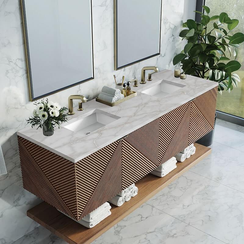 Marcello 72 Inch Single Vanity Chestnut Victorian Silver Silestone Top