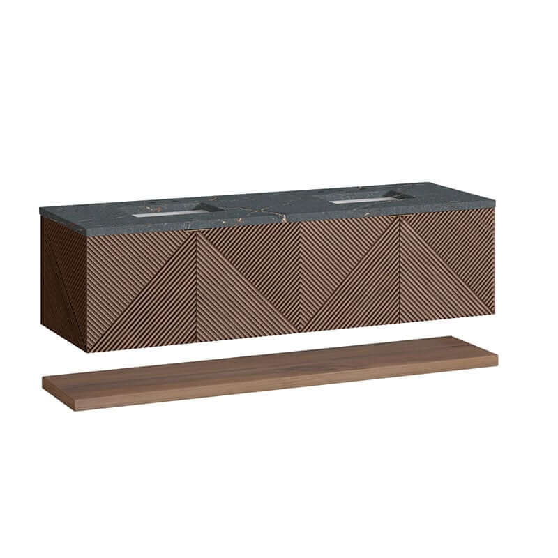 Marcello 72" Single Vanity Chestnut Corner View