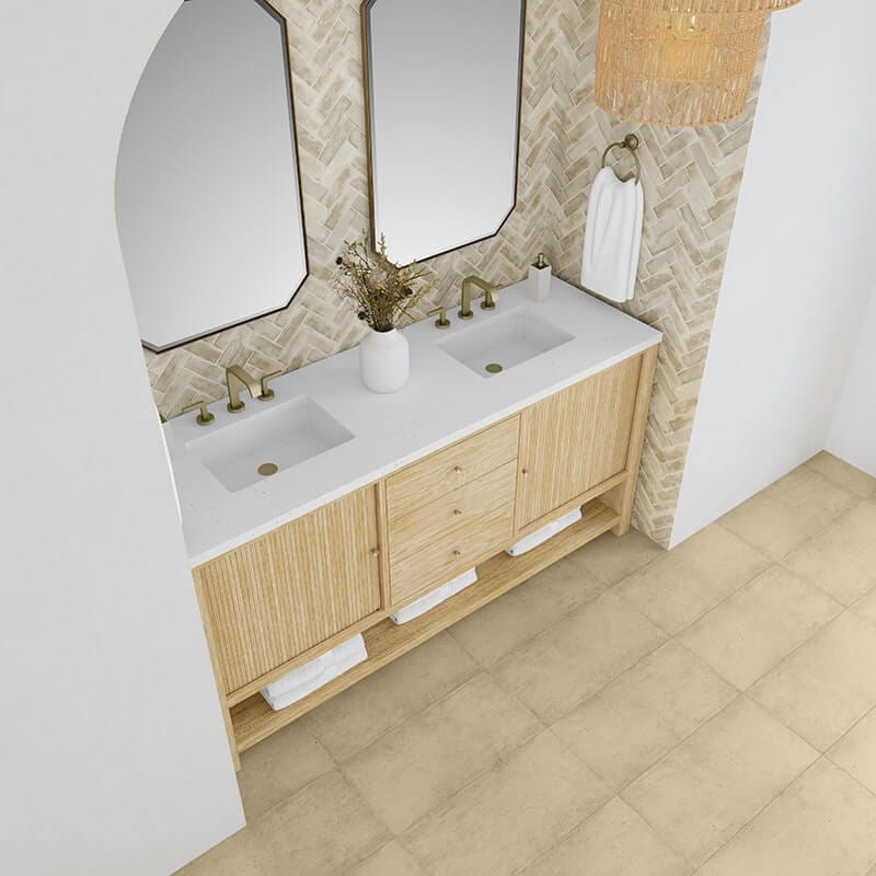 Marigot 72" Double Vanity in Sunwashed Oak With Lime Delight Silestone Top