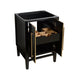 Mason 24 inch Single Sink Bathroom Vanity Black with Gold Trim Cabinet Only Open Drawer