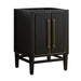 Mason 24 Single Sink Bathroom Vanity Black with Gold Trim Cabinet Only Corner View