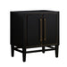 Mason 30 Single Sink Bathroom Vanity Black with Gold Trim Cabinet Only Corner View