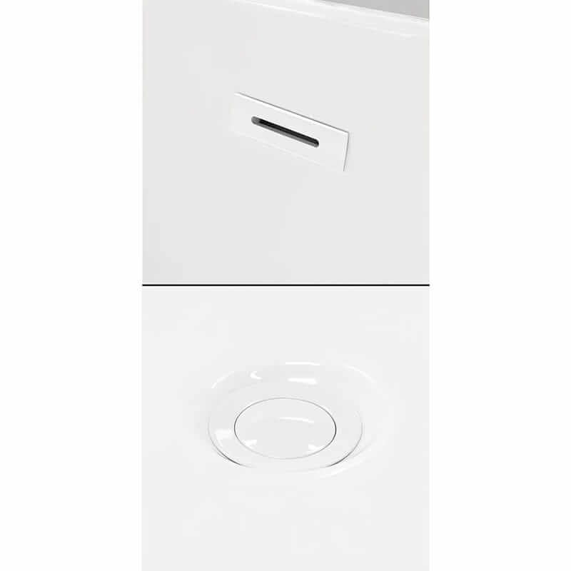 Melody 60" Freestanding Acrylic White Bathtub With Shiny White Trim No Faucet Pop Up Drain and Overflow Plate