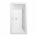 Melody 60 Inch Freestanding Acrylic White Bathtub With Brushed Nickel Trim No Faucet Top View