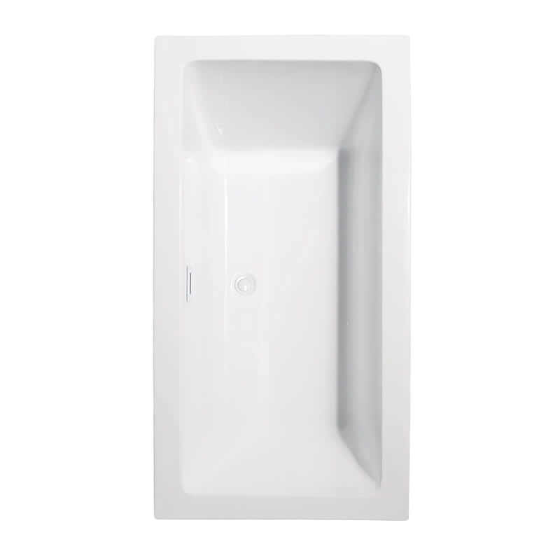 Melody 60 Inch Freestanding Acrylic White Bathtub With Shiny White Trim No Faucet Top View