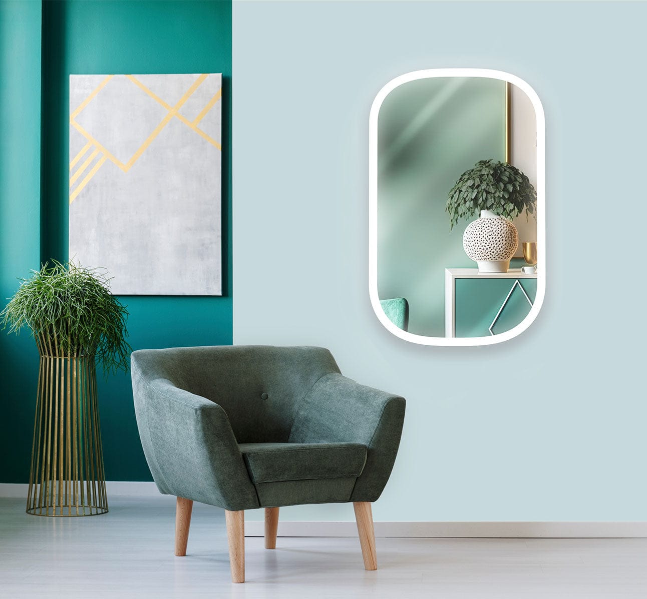 Modern Mirrors Meridian Lighted Bathroom Vanity Mirror