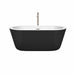 Mermaid 60" Freestanding Acrylic Black Bathtub With Brushed Nickel Trim Front View