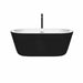 Mermaid 60" Freestanding Acrylic Black Bathtub With Polished Chrome Trim and Matte Black Faucet Front View