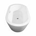 Mermaid 60 Inch Freestanding Acrylic White Bathtub With Polished Chrome Trim Top Side View