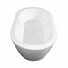 Mermaid 60 Inch Freestanding Acrylic White Bathtub With Shiny White Trim and Brushed Gold Faucet Top Side View