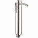 Mermaid 67" Freestanding Acrylic White Bathtub With Brushed Nickel Trim Faucet Up Close