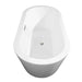Mermaid 67 Inch Freestanding Acrylic White Bathtub With Brushed Nickel Trim Top Side View