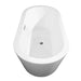 Mermaid 67 Inch Freestanding Acrylic White Bathtub With Polished Chrome Trim and Brushed Gold Faucet Top Side View