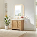 Milner 36 inch Single Bathroom Vanity with Top Brushed Oak Corner View