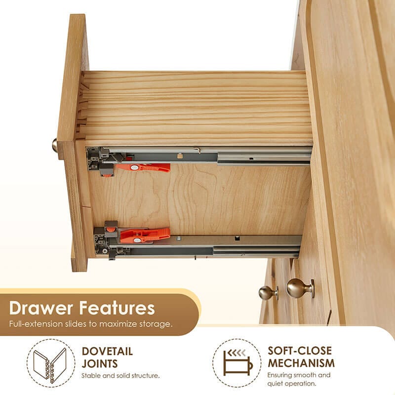 Milner 36 inch Single Bathroom Vanity with Top Brushed Oak Dovetail Joints