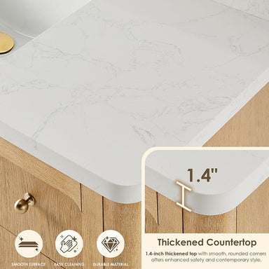Milner 48 Single Bathroom Vanity with Top Brushed Oak Countertop