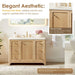 Milner 48 Single Bathroom Vanity with Top Brushed Oak Front View Detail