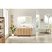 Milner 60 Double Bathroom Vanity with Top Brushed Oak Front View