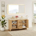 Milner 60 Double Bathroom Vanity with Top Brushed Oak Open Drawer
