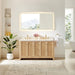 Milner 60 inch Double Bathroom Vanity with Top Brushed Oak Front View
