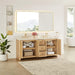 Milner 72 Double Bathroom Vanity with Top Brushed Oak Open Drawer