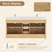 Milner 72 inch Double Bathroom Vanity with Top Brushed Oak Back View