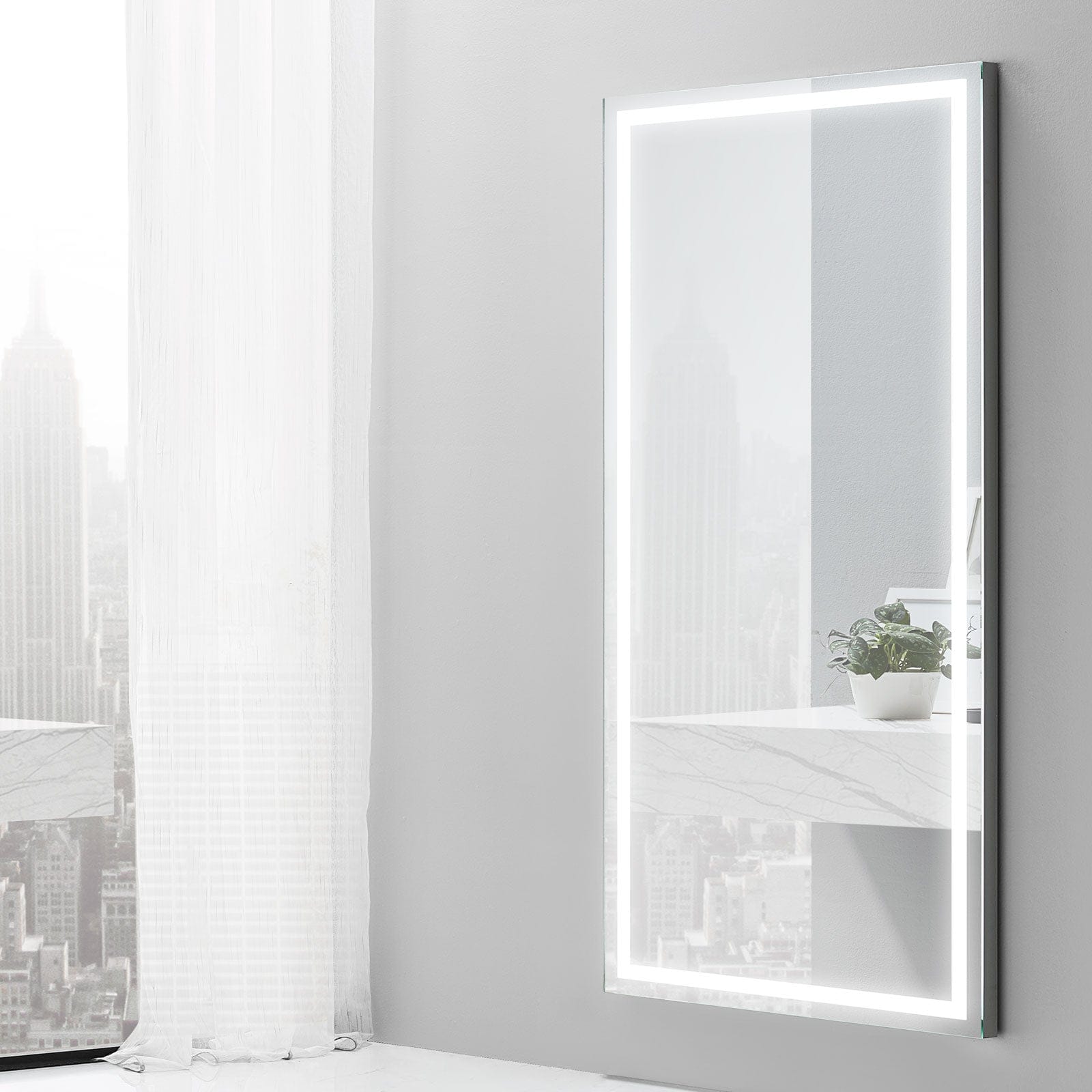 Modern Mirrors Aura Lighted Bathroom Vanity Mirror