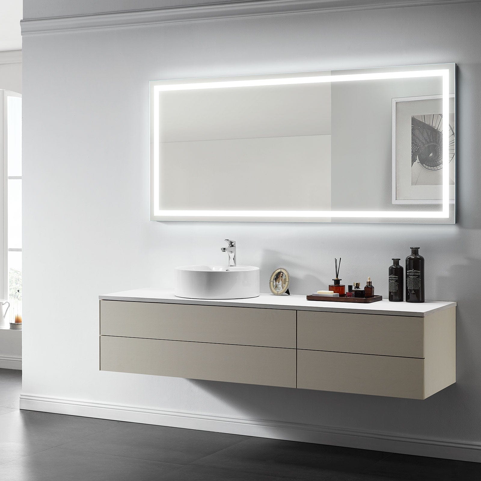 Modern Mirrors Aura Lighted Bathroom Vanity Mirror