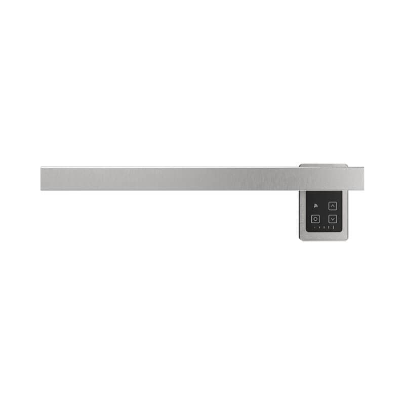 Modello I Square 40 Hardwired Single Bar Brushed Stainless Horizontal Front View