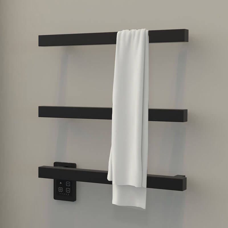 Modello I Square 40 Inch Hardwired Single Bar Matte Black Close Up Towel