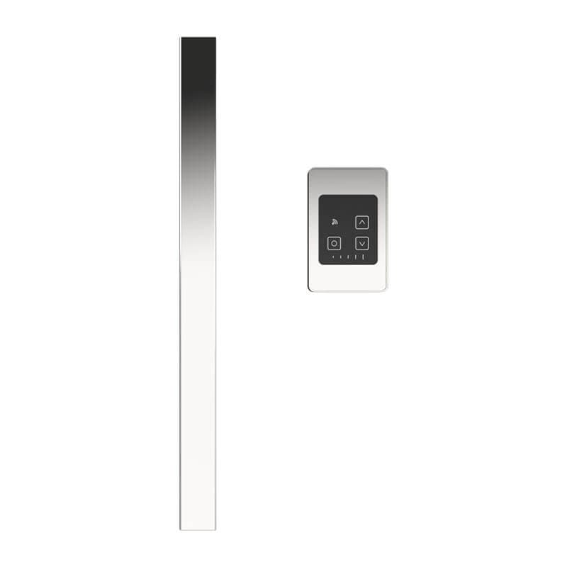 Modello I Square 40 Inch Hardwired Single Bar Polished Stainless Vertical Front View