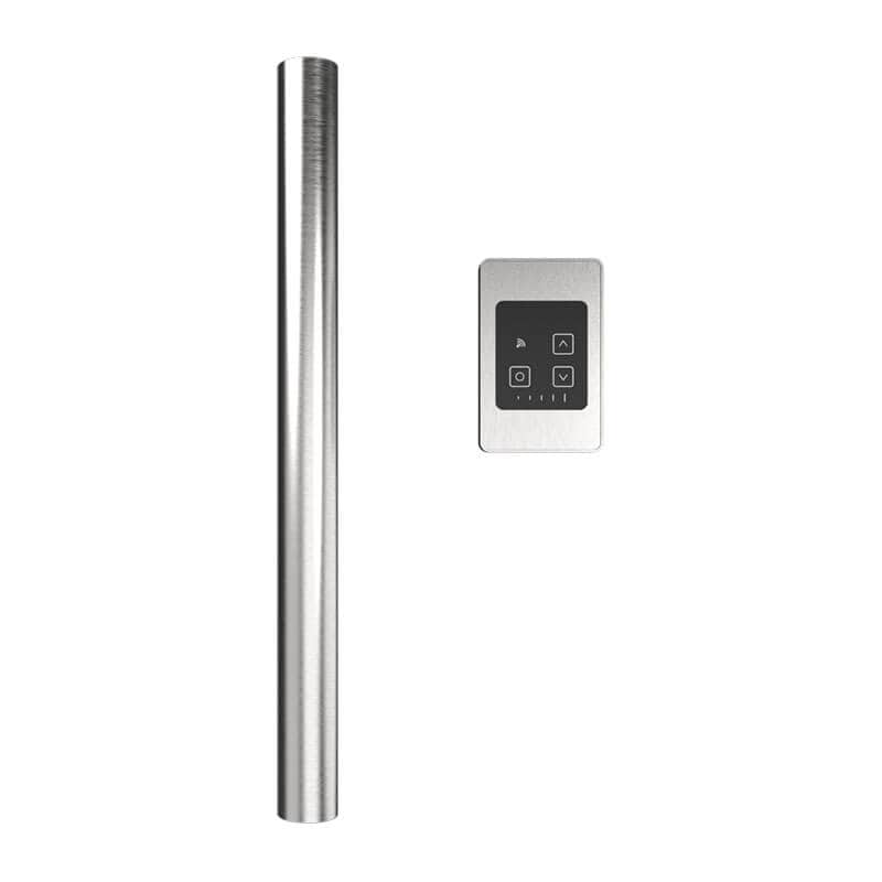 Modello I Round 20" Hardwired Single Bar Brushed Stainless Vertical Front View